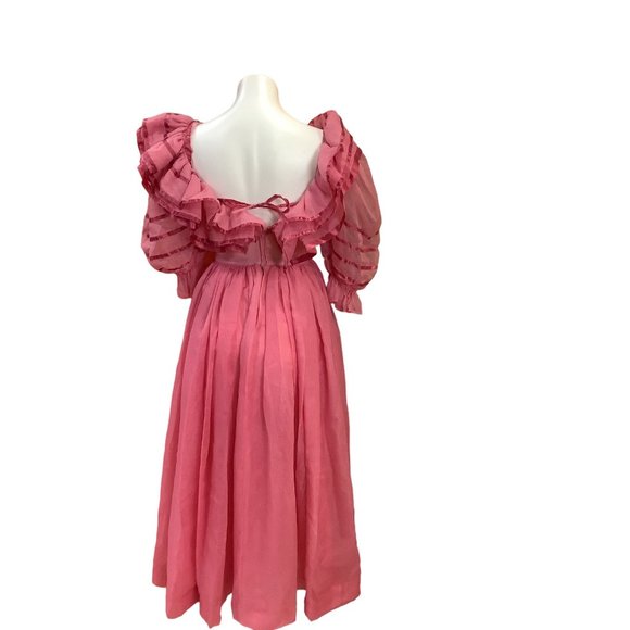 1970's Pink Ruffle Dress - Picture 7 of 16